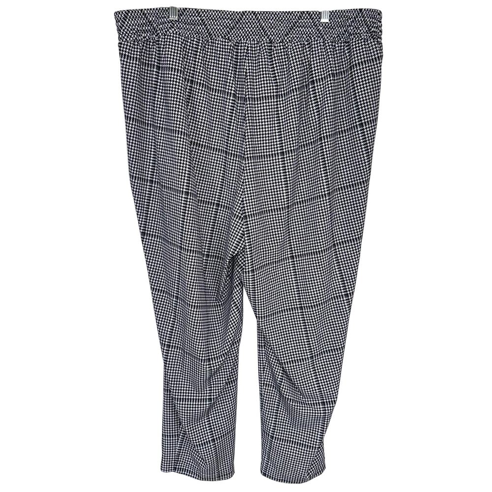 Torrid Black White Plaid Crepe Pull On Tapered Ankle Pant Size 2XL - Picture 6 of 16